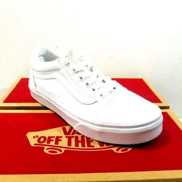 Vans Kids Old Skool True White Size 1.5 - Picture 1 of 7